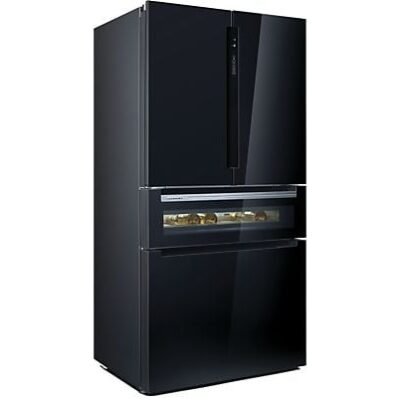 Siemens Frigorífico americano – Siemens KF96RSBEA, No Frost, 572 l, 183 cm, Cajón HyperFresh, SuperCongelación y Refrigeración, Negro
