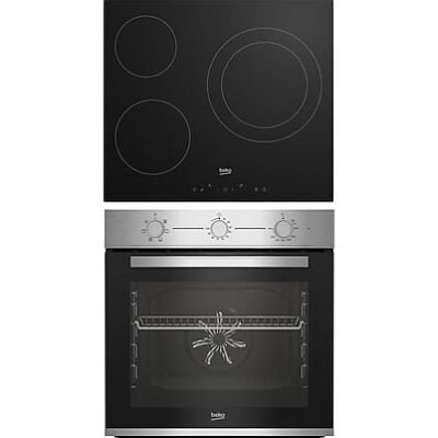 Beko Pack Horno + Placa – Beko BBSE12120XD, Horno Multifunción, 72 l, Placa vitrocerámica, 3 zonas, 59 cm, Inox
