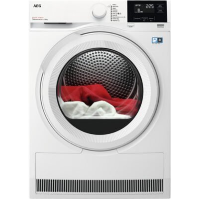 AEG Secadora bomba de calor – AEG TR818A2OB, SensiDry, 8 kg, 10 programas, Blanco