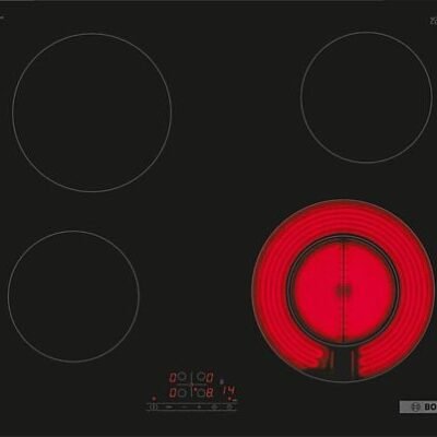 Bosch Placa vitrocerámica – Bosch PKF611BB8E, Vitrocerámica, Eléctrica, 4 zonas, Negro