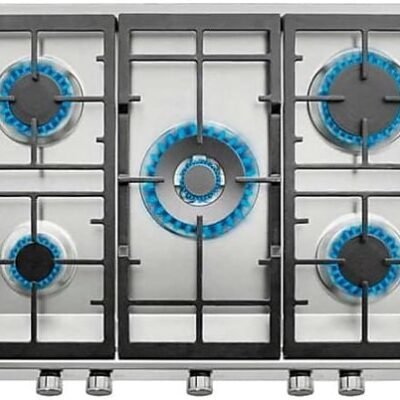 Teka Placa de gas – Teka EX 70.1 5G AI AL DR CI, 5 zonas, Gas butano, 68 cm, Acero inoxidable