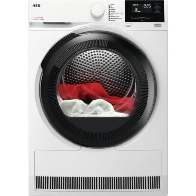 AEG Secadora bomba de calor – AEG Serie 7000 SensiDry TR718P4OB, Bomba de calor, 10 programas, Blanco