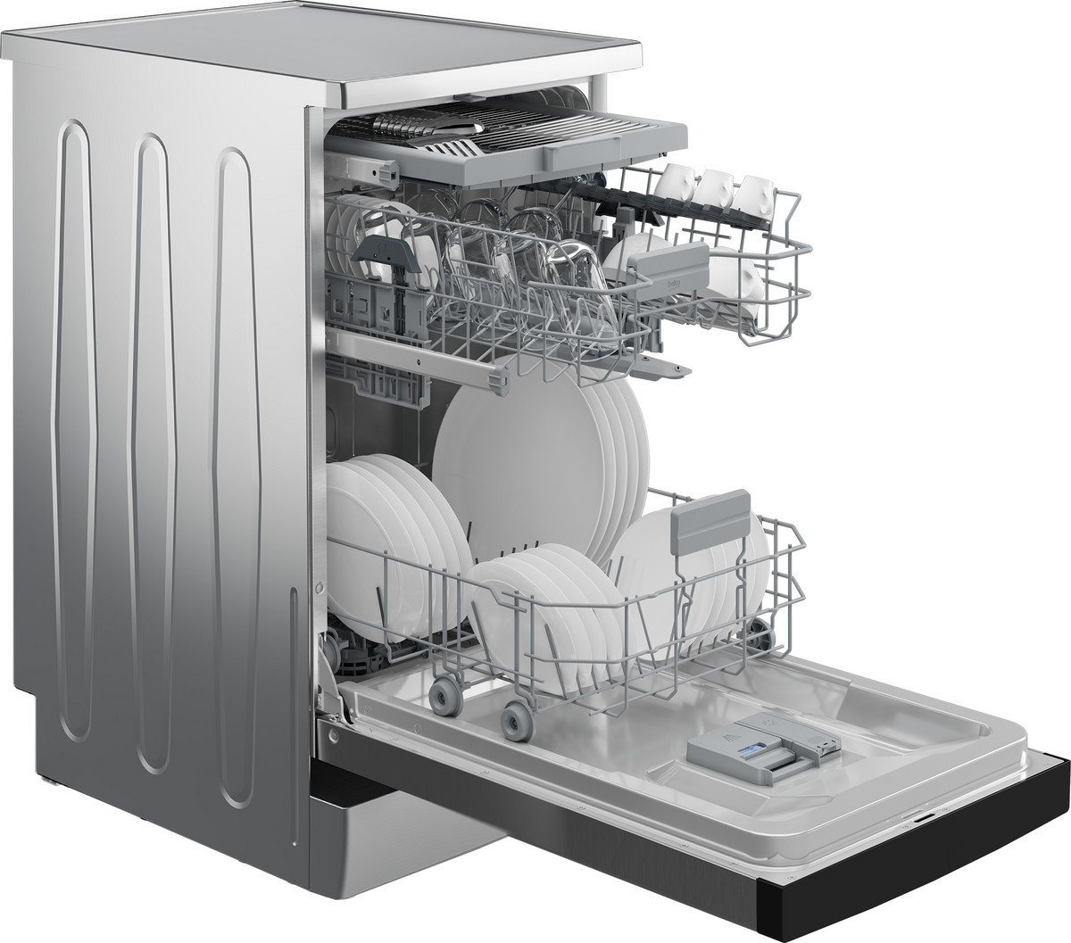 BEKO Lavavajillas libre instalación 45 cm - BEKO BDFS26046XQ, 10,0 servicios, 6 programas, 448 mm, Acero inoxidable - Imagen 3
