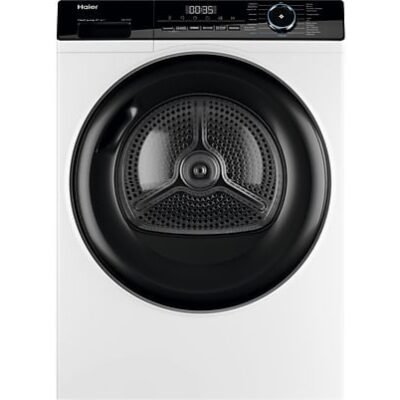 Haier Secadora bomba de calor – Haier I-Pro Series 3 HD90-A3939-IB, 9 kg, 15 programas, Programa higiene, Filtro 3 en 1, Blanco