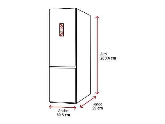 Hisense Frigorífico combi - Hisense RB440N4BWE, No Frost, 200.4 cm, 336 l, Multi-air flow, Control táctil, Blanco - Imagen 2