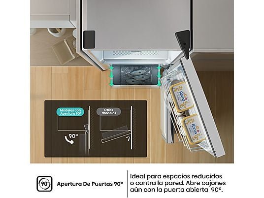 Hisense Frigorífico combi - Hisense RB440N4BWE, No Frost, 200.4 cm, 336 l, Multi-air flow, Control táctil, Blanco - Imagen 8