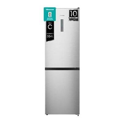 Hisense Frigorífico combi – Hisense RB390N4BCC, No Frost, 186 cm, 304 l, Micro Vents Cooling, Motor Inverter, Inox
