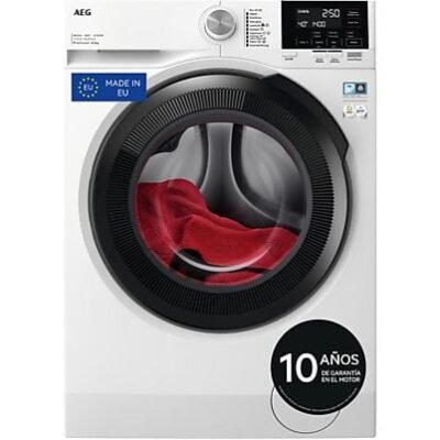 AEG Lavadora secadora – AEG LWR7194M4B, 9 kg + 5 Kg, 1400 rpm, Función Vapor, Motor inverter, Blanco