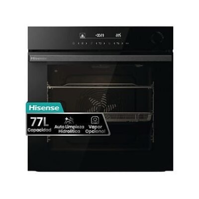 Hisense Horno – Hisense BSA66346ADBGWIFI, Multifunción, Hidrolítico, 77 l, 59.5 cm, WiFi, Doble Grill, Air Fry, Negro