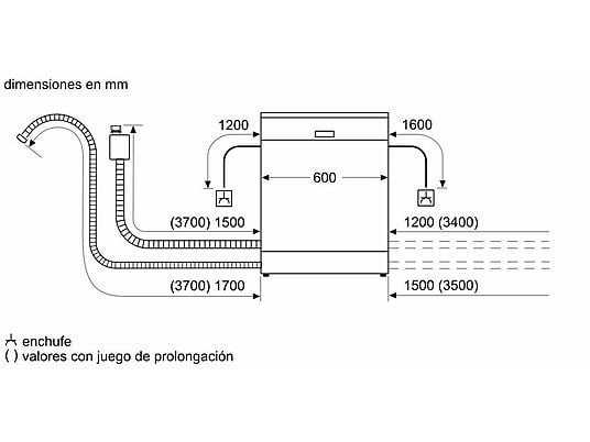 BOSCH Lavavajillas - BOSCH SMS4EMI06E, 14 servicios, 6 programas, 60 cm, Silence Plus, Acero inoxidable - Imagen 4