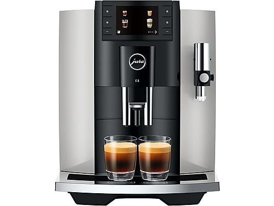 Jura Cafetera superautomática - Jura E8, 15 bar, 1450W, 2 tazas, 17 programas, Pantalla a color, Platino - Imagen 2