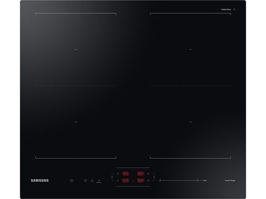 Samsung Placa inducción - Samsung NZ64B5066FK/U1, 4 zonas, 21cm x 38 cm, Zona Dual Flex, 59cm, Negro