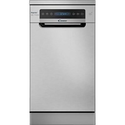 Candy Lavavajillas compacto – Candy Rapido’ CF0C7SB0FX, 10 servicios, 8 programas, 45 cm, Motor Inverter, Wi-Fi, Inox
