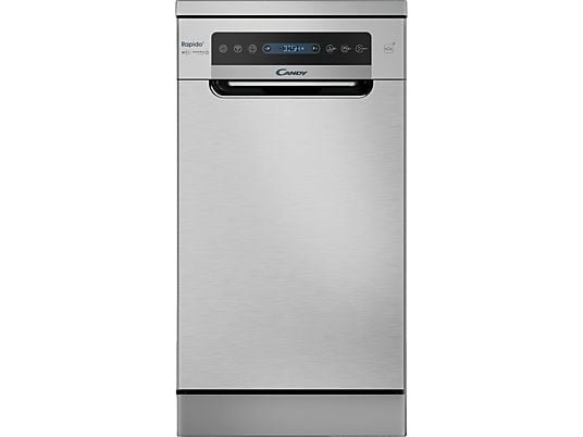 Candy Lavavajillas compacto - Candy Rapido' CF0C7SB0FX, 10 servicios, 8 programas, 45 cm, Motor Inverter, Wi-Fi, Inox