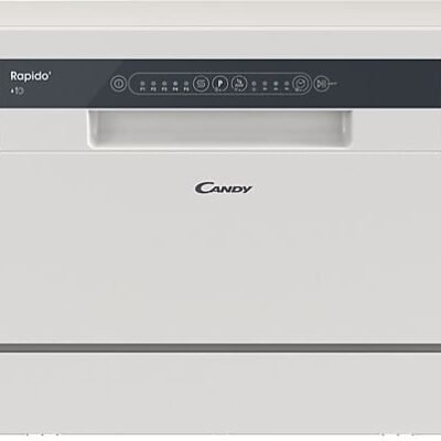 Candy Lavavajillas compacto – Candy Rapido’ CP 6E51LW, 6 servicios, 5 programas, 45 cm, Media carga, Blanco