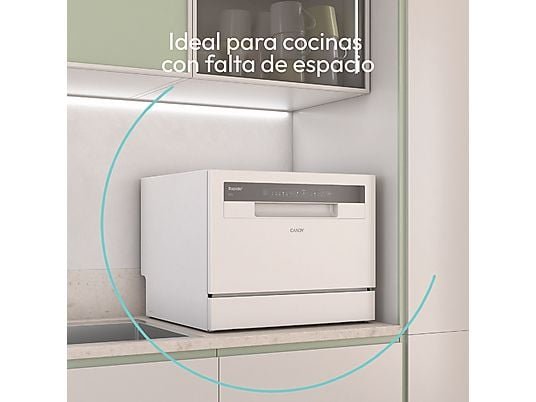 Candy Lavavajillas compacto - Candy Rapido' CP 6E51LW, 6 servicios, 5 programas, 45 cm, Media carga, Blanco - Imagen 6
