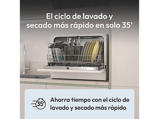 Candy Lavavajillas compacto - Candy Rapido' CP 6E51LW, 6 servicios, 5 programas, 45 cm, Media carga, Blanco - Imagen 8