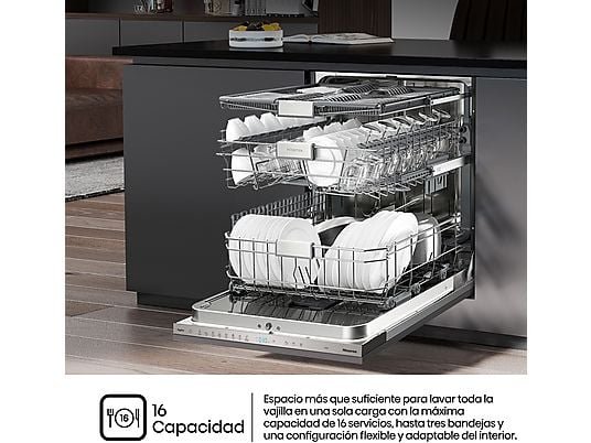 Lavavajillas integrable - Hisense HV673C61, 16 servicios, 7 programas, 59.8 cm, WiFi, Tercera Bandeja, Sin Panelar - Imagen 4