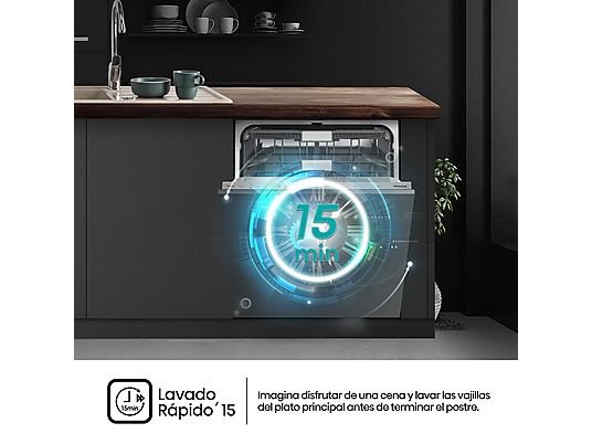 Lavavajillas integrable - Hisense HV673C61, 16 servicios, 7 programas, 59.8 cm, WiFi, Tercera Bandeja, Sin Panelar - Imagen 6