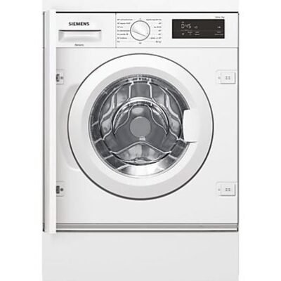 SIEMENS Lavadora integrable – SIEMENS WI12W327ES, Serie IQ500, 8 kg, 1200 rpm, 8 programas, WaterPerfect Plus, VarioSpeed, Blanco