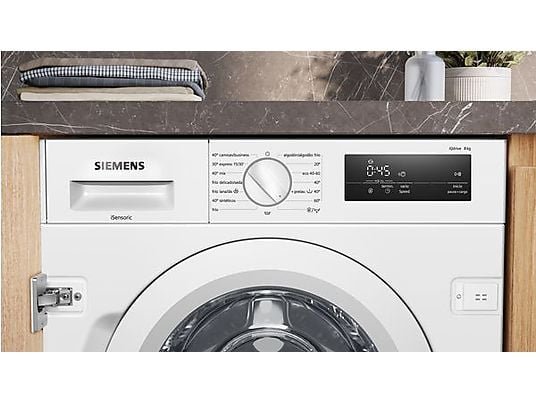 SIEMENS Lavadora integrable - SIEMENS WI12W327ES, Serie IQ500, 8 kg, 1200 rpm, 8 programas, WaterPerfect Plus, VarioSpeed, Blanco - Imagen 3