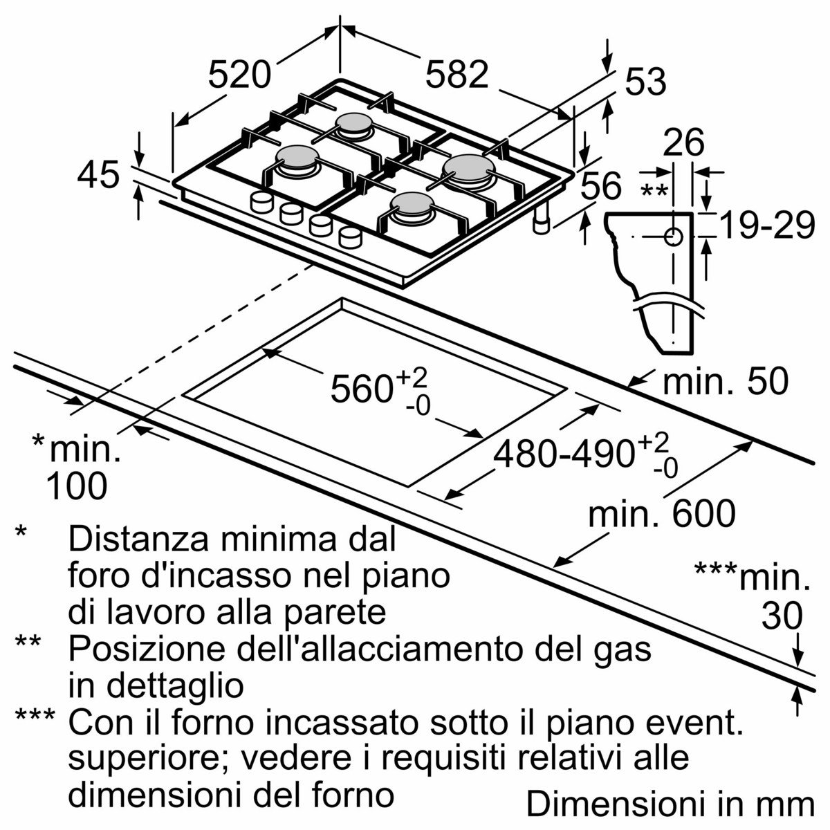BOSCH Encimera de gas - BOSCH PCP6A5I90, 4.0000 zonas, 58,2 cm, Acero - Imagen 6