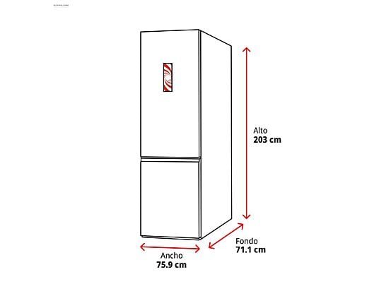 Samsung Frigorífico combi - Samsung RB53DG706AS9EF, 203 cm, 538 l, Ancho especial 75.9 cm, Metal Cooling, Twin Cooling Plus™, Inox - Imagen 2