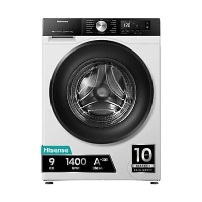 Hisense Lavadora carga frontal – Hisense WF3S9043BW3, 9 Kg, 1400 rpm, 14 programas, WiFi&Bluetooth, Clase A-30%, Blanco
