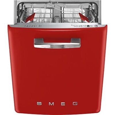Smeg Lavavajillas integrable – Smeg STFABRD3, 13 cubiertos, 11 Programas, 59.8 cm de ancho, Rojo