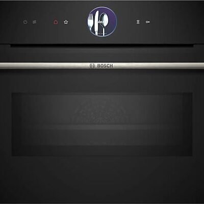 Bosch Horno compacto con microondas – Bosch CMG7761B1, Convencional, Limpieza Pirolítica y con agua, 45 l, Aire caliente 4D, Home Connect , 60 cm, Neg