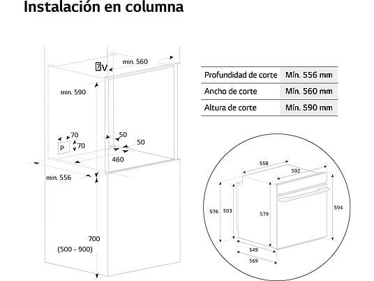 LG Horno a vapor - LG WS9D7672WM, Multifunción, Pirolítico, 76 l, 59.2 cm, Cristal negro mate - Imagen 2