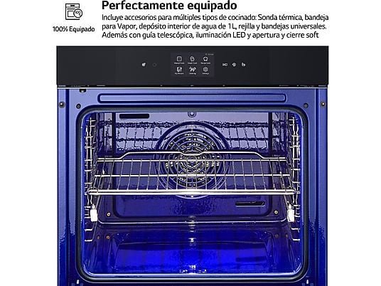 LG Horno a vapor - LG WS9D7672WM, Multifunción, Pirolítico, 76 l, 59.2 cm, Cristal negro mate - Imagen 6