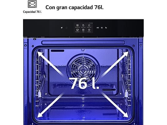 LG Horno a vapor - LG WS9D7672WM, Multifunción, Pirolítico, 76 l, 59.2 cm, Cristal negro mate - Imagen 7