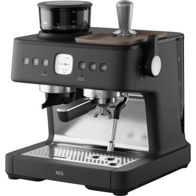 AEG Máquina espresso – AEG EC8-1-8BP, 20 bar, 2200 W, 2 tazas, Negro