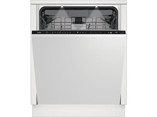 Beko Lavavajillas integrable - Beko BDIN38644D, 16 Servicios, 8 Programas, 60 cm, Tercera bandeja, CornerIntense, DeepWash, Sin panelar