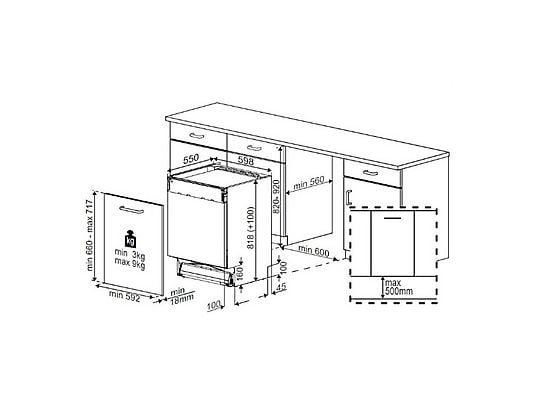 Beko Lavavajillas integrable - Beko BDIN38644D, 16 Servicios, 8 Programas, 60 cm, Tercera bandeja, CornerIntense, DeepWash, Sin panelar - Imagen 2