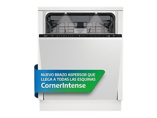 Beko Lavavajillas integrable - Beko BDIN38644D, 16 Servicios, 8 Programas, 60 cm, Tercera bandeja, CornerIntense, DeepWash, Sin panelar - Imagen 8