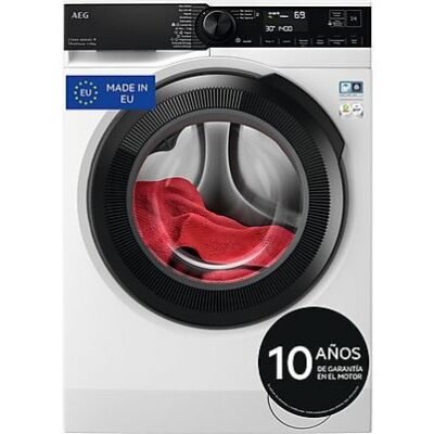 AEG Lavadora carga frontal – AEG LFR7314O4C, 10 kg, 1400 rpm, 12 programas, Función Vapor, Tambor Care, PreciseWash, Blanco