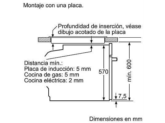 Bosch Horno - Bosch HBA514ES3, Serie 4, Multifunción, Limpieza por agua, 71 l, HotAir 3D, Mandos ocultables, 60 cm, inox - Imagen 7