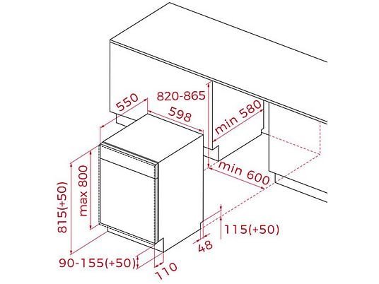 Teka Lavavajillas integrable - Teka DFI 46650, 12 Servicios, 5 Programas, Ancho 59.8 cm, Sin panelar - Imagen 2