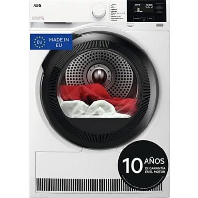 AEG Secadora bomba de calor – AEG TR719G4PB, 9 kg, 10 programas, MixDry, Display LED, Blanco