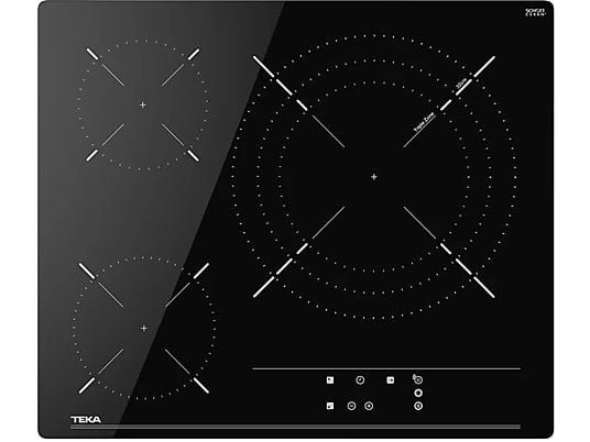 Teka Placa vitrocerámica - Teka TBC 63632 TTC, 3 zonas, 32 cm Zona Grande, 60 cm, Función Booster, Temporizador, Stop & Go, Negro