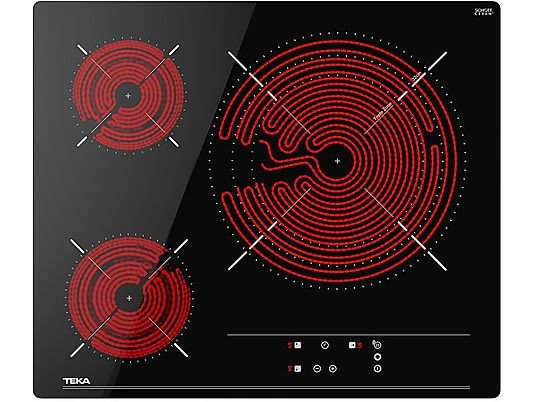 Teka Placa vitrocerámica - Teka TBC 63632 TTC, 3 zonas, 32 cm Zona Grande, 60 cm, Función Booster, Temporizador, Stop & Go, Negro - Imagen 3