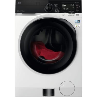 AEG Lavadora secadora – AEG Series 9000 LWR9816O1C, 10 kg + 6 kg, Negro, Blanco
