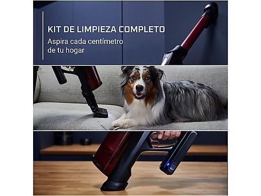 Rowenta Aspirador escoba - Rowenta RH9A73 X - Force Flex 13.60 Animal Care, 380 W, 0.65 L, 60 min, Sin cables, Multisuperficie, Especial mascotas, Roj - Imagen 4