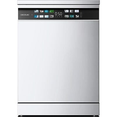 Cecotec Lavavajillas – Cecotec Bolero Aguazero 6700 B, 15 cubiertos, 14 programas, Motor Inverter Plus, Clase B, Pantalla FullColor XXL, 60 cm, White