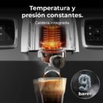 Cafetera express - CECOTEC Baristeo Regina, 9 bar, 5200 W, 300 - Imagen 4