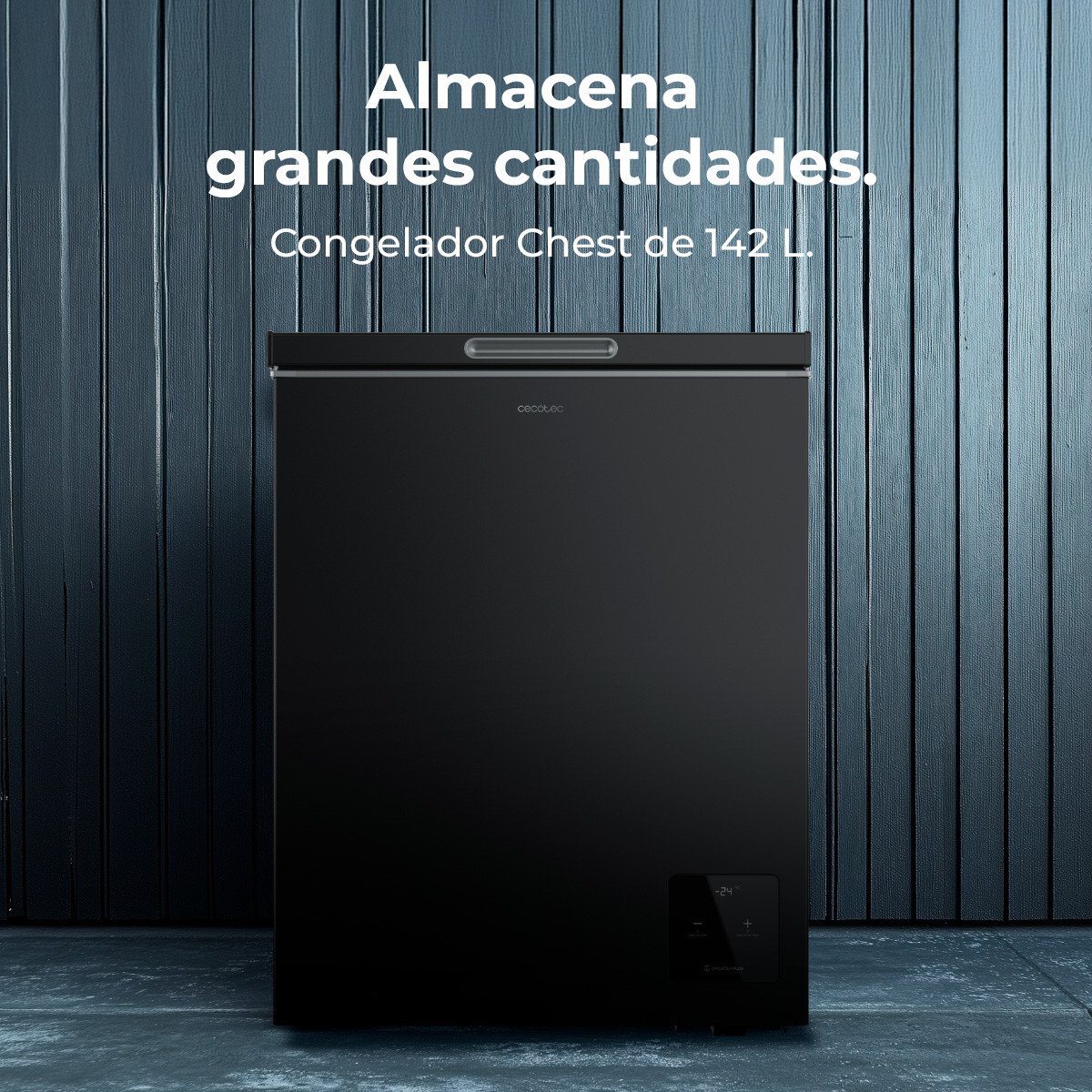 CECOTEC Congelador horizontal - CECOTEC Bolero CoolMarket Chest 142 Black E, 142 l, 83,5 cm, 300 - Imagen 2