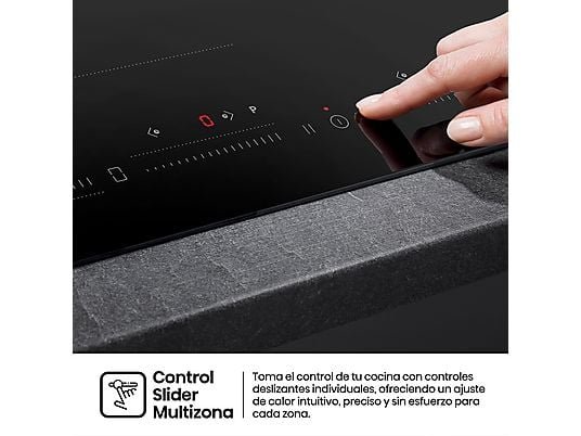 Hisense Placa inducción - Hisense HI6352BSCE , 3 zonas, Zonas Flex, Zona XL 29 cm, 7400W, 59 cm, Negro - Imagen 6
