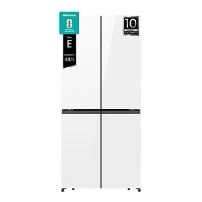Hisense Frigorífico americano – Hisense RQ5P470SETE, Total No Frost, 178.5 cm, 483 l, WiFi, Inverter, Cristal Blanco